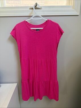 GAP Hot Pink Tiered Cotton Dress